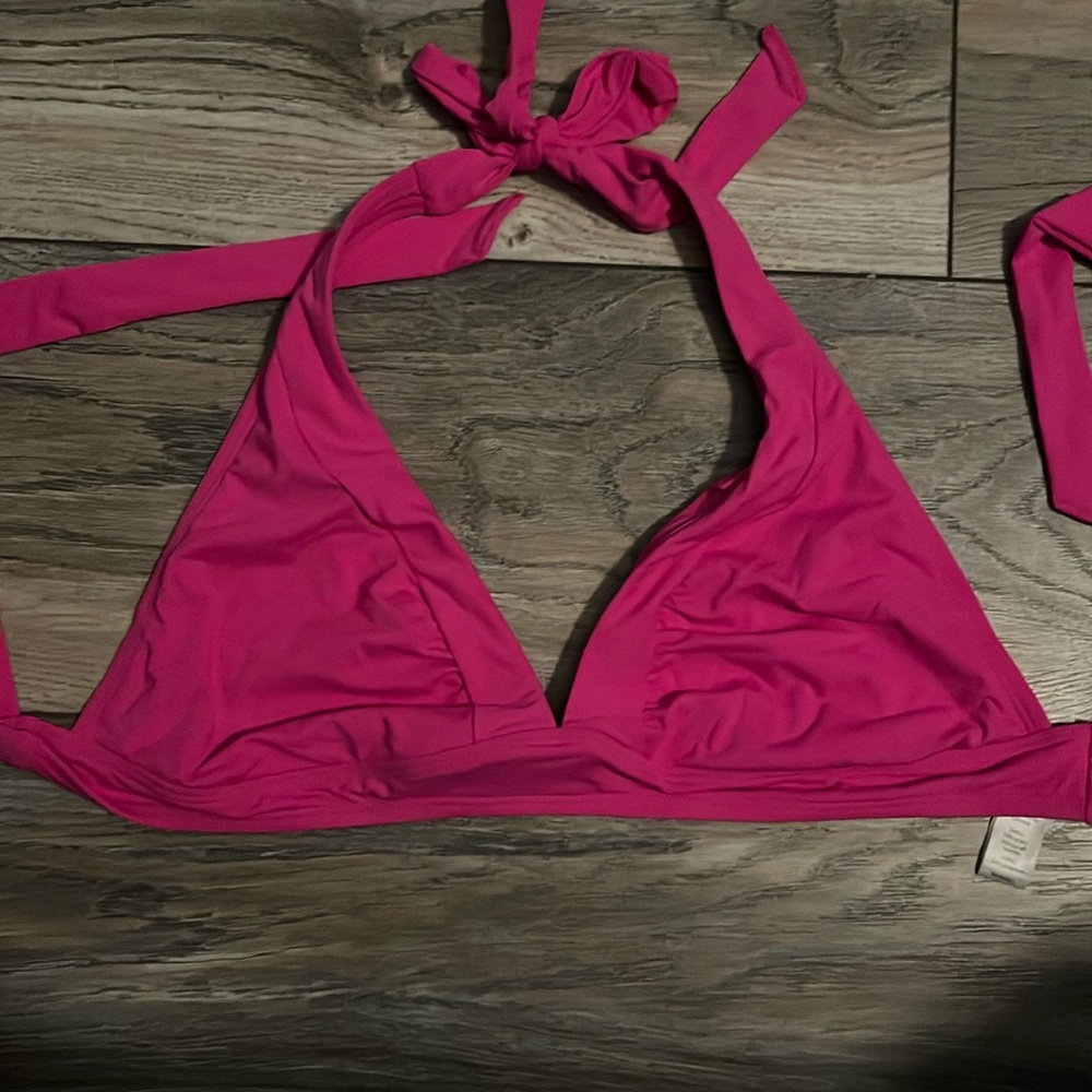 Pink athleta triangle swim top
